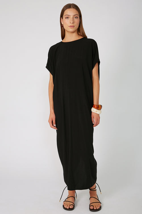 truss maxi dress / black