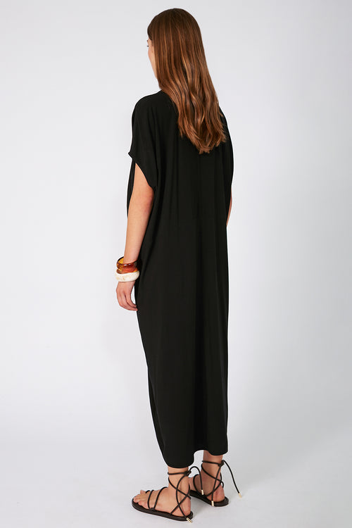 truss maxi dress / black