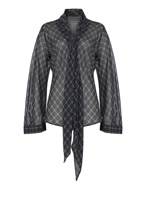 onsen bias top / chocolate plaid