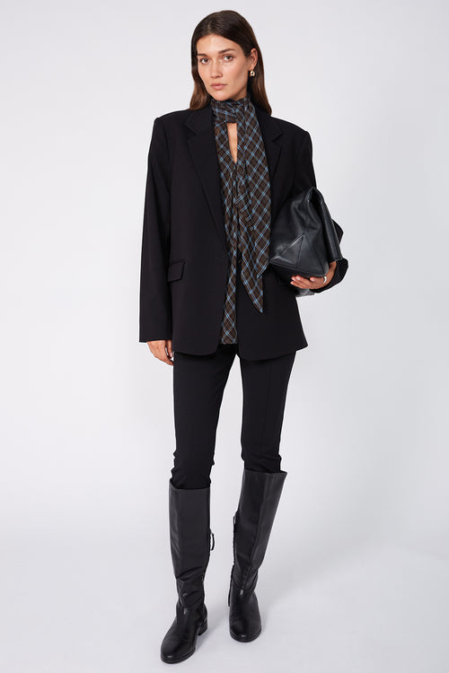 onsen bias top / chocolate plaid