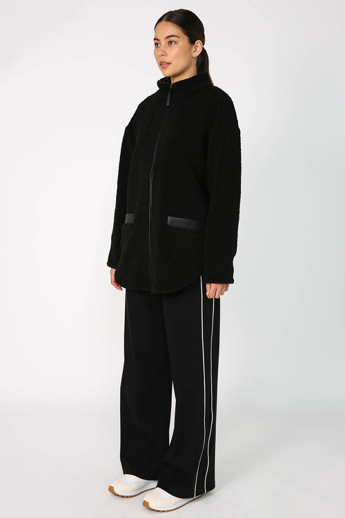 shearled jacket / black