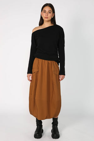 global skirt / toffee brown