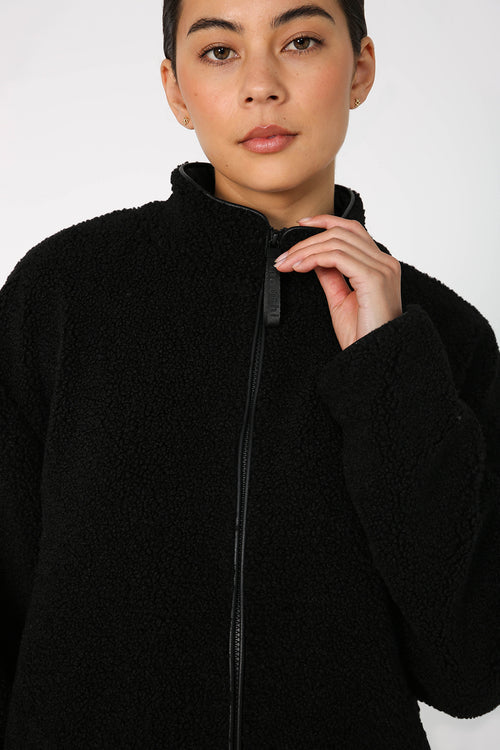 shearled jacket / black