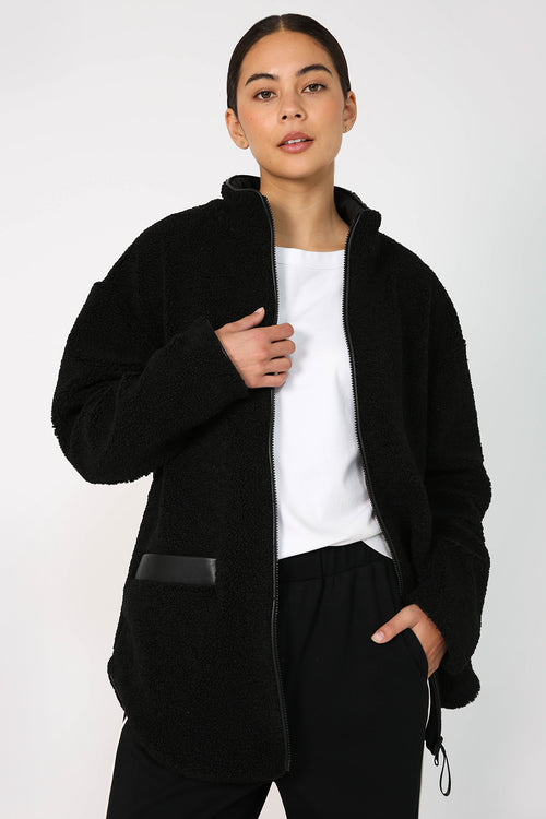 shearled jacket / black