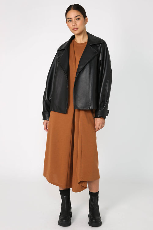 evolve midi dress / toffee brown