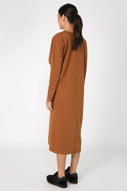 evolve midi dress / toffee brown