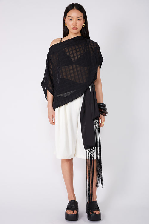 orbisal top / black sheer check