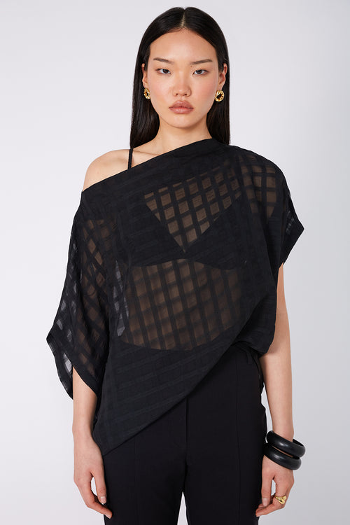 orbisal top / black sheer check