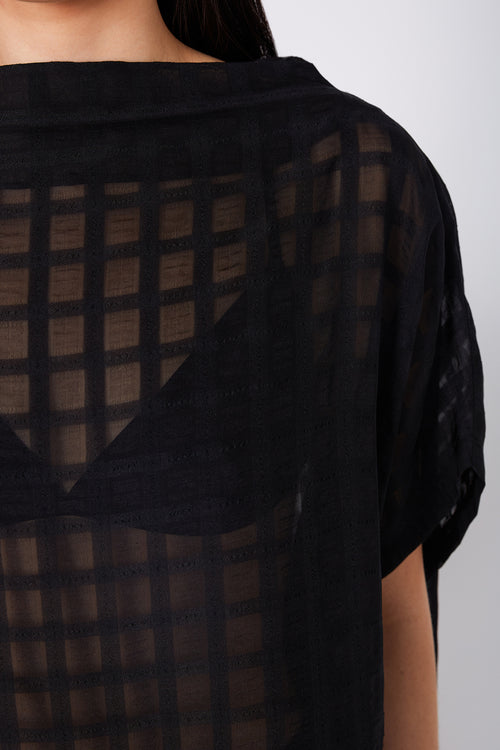 orbisal top / black sheer check