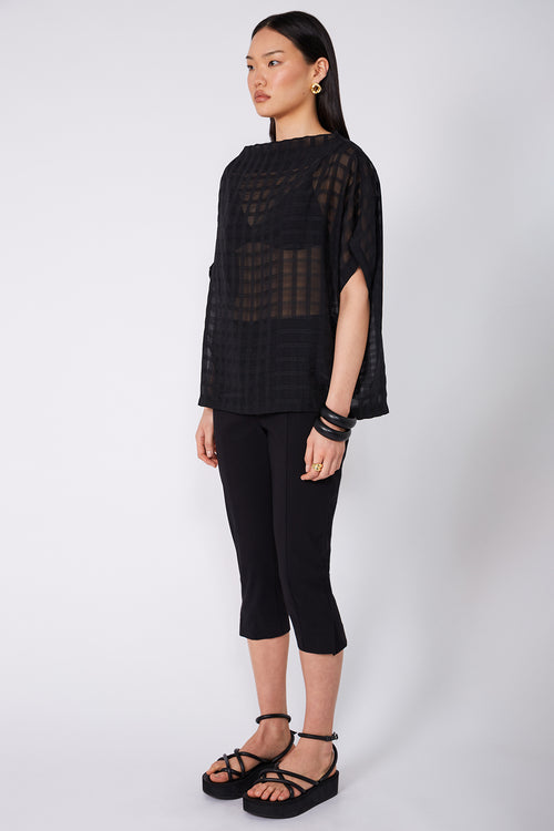 orbisal top / black sheer check