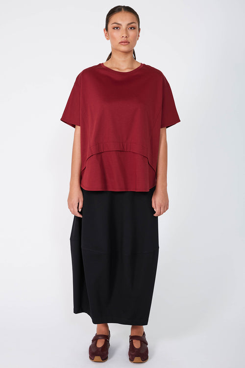 overturn tee / burgundy