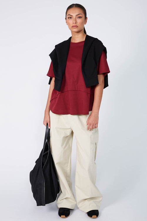 overturn tee / burgundy