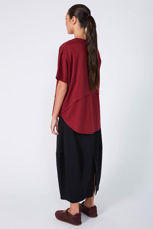 overturn tee / burgundy
