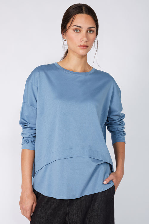 overturn top / dusty blue