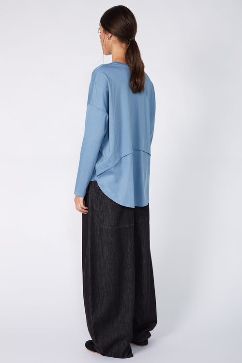 overturn top / dusty blue