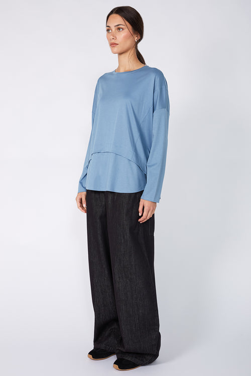 overturn top / dusty blue