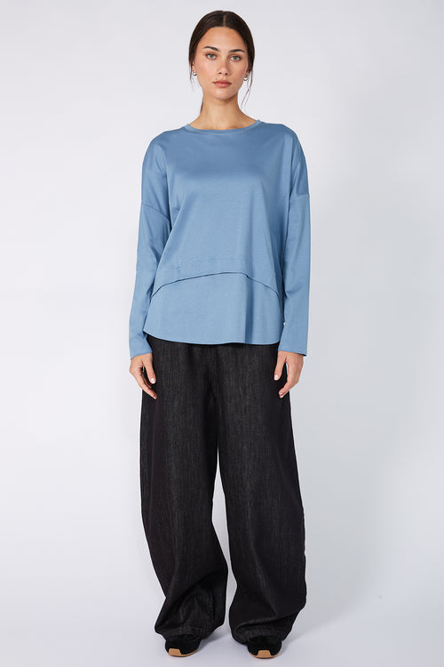 overturn top / dusty blue