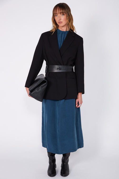 overview midi dress / dark teal