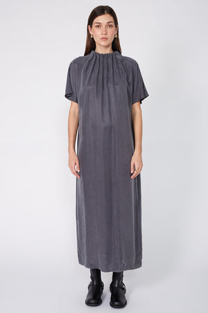 overview midi dress / steel blue