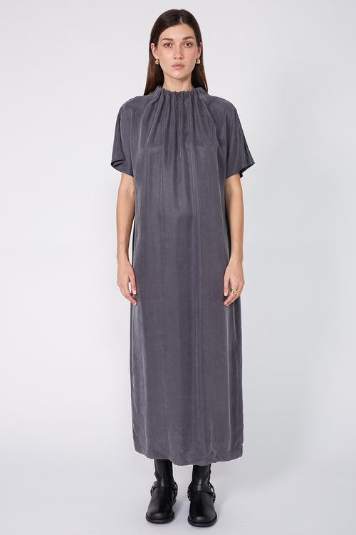overview midi dress / steel blue