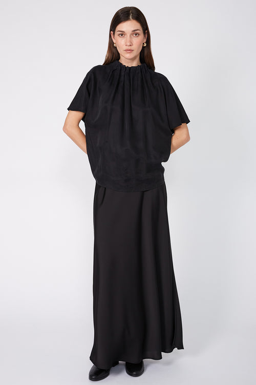 overview short sleeve top / black