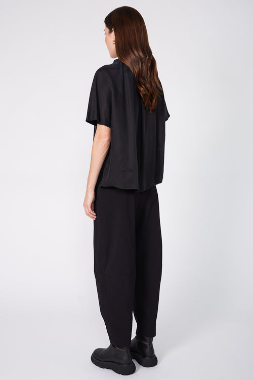 overview short sleeve top / black