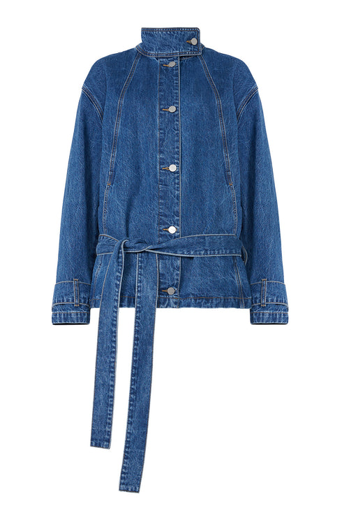 pilot denim jacket / vintage blue stonewash