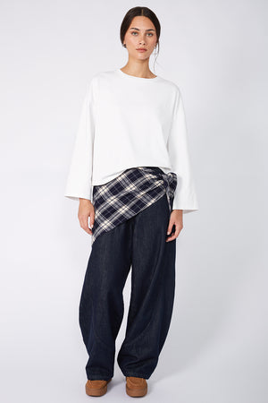 plaid bandana / navy | ecru plaid
