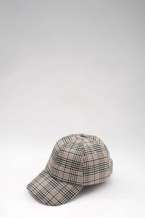 plaid cap / natural|khaki|black plaid