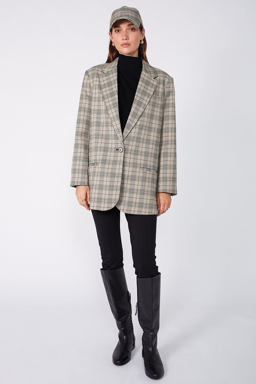 plaid cap / natural|khaki|black plaid