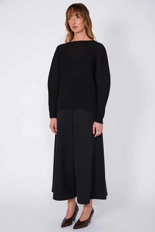 pleat curve top / black