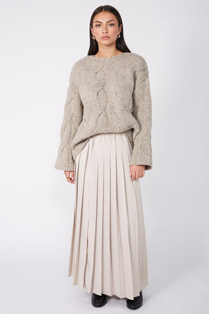 pleating skirt / sand mist