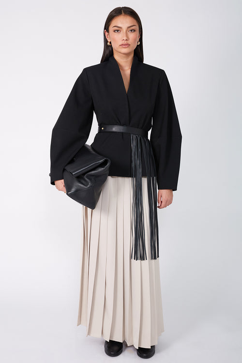 pleating skirt / sand mist