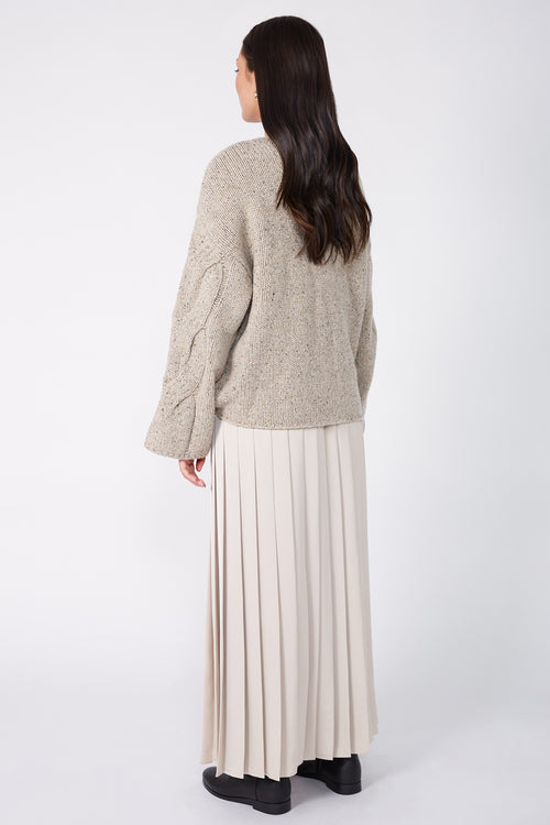 pleating skirt / sand mist