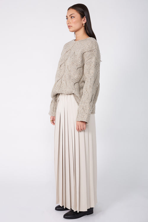 pleating skirt / sand mist
