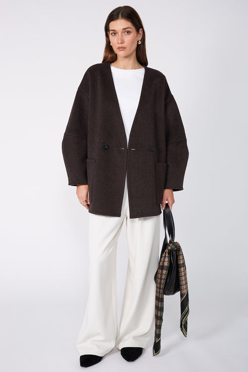 profile coat / chocolate marle
