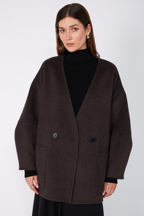 profile coat / chocolate marle