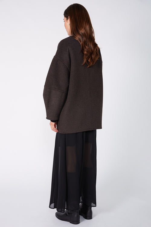 profile coat / chocolate marle