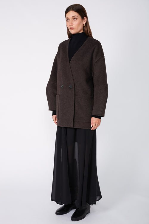 profile coat / chocolate marle