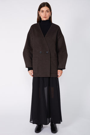 profile coat / chocolate marle