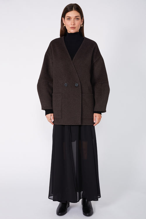 profile coat / chocolate marle