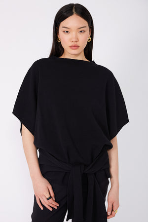 prompt tie sweater / black