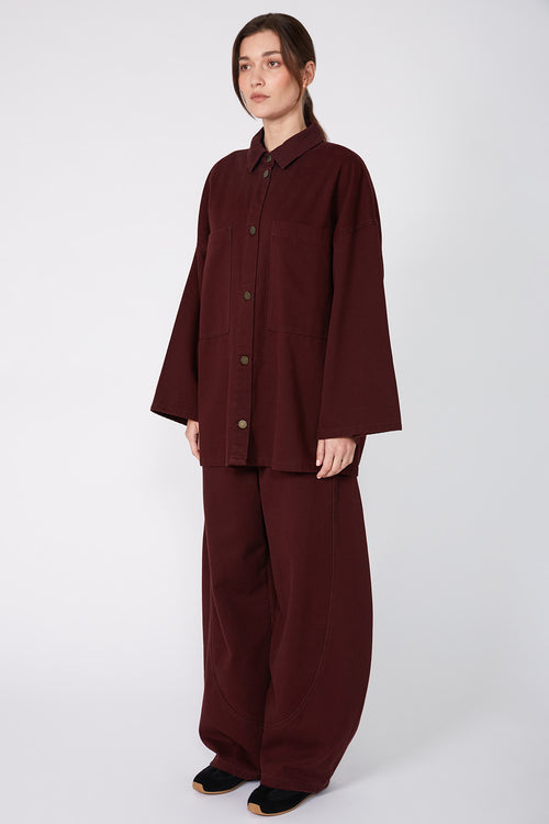 radier shacket / dark sangria red