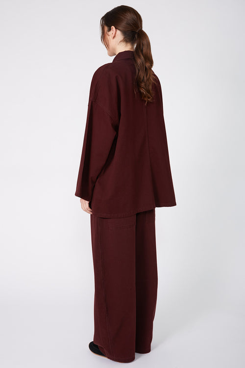 radier shacket / dark sangria red