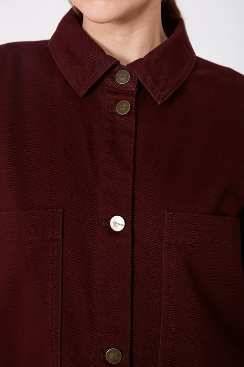 radier shacket / dark sangria red