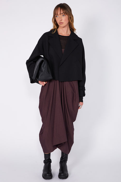 ratio pinnie dress / dark aubergine