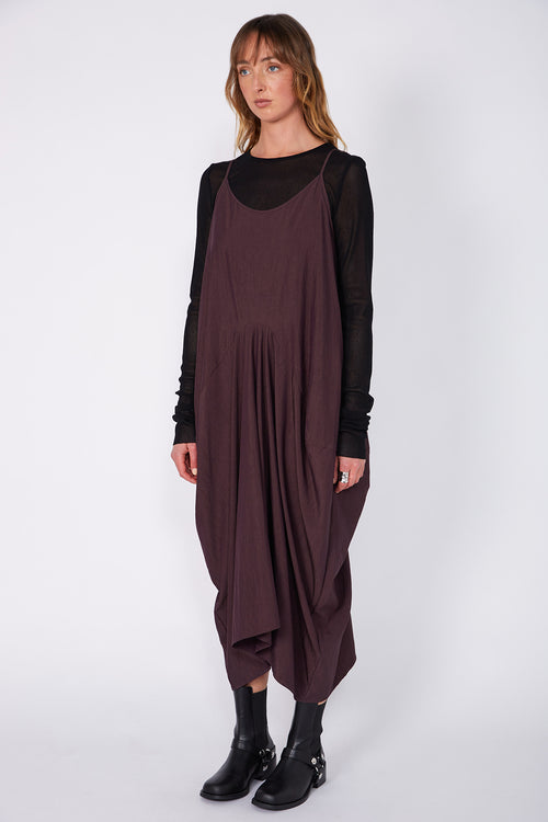 ratio pinnie dress / dark aubergine