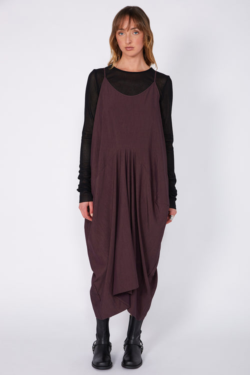 ratio pinnie dress / dark aubergine