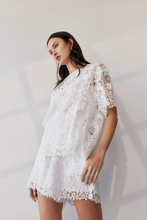 ravel short / white lace