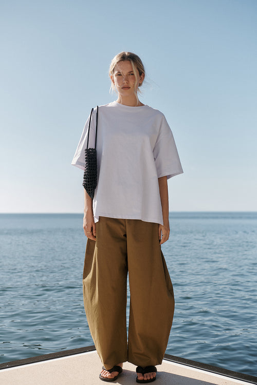 recede pant / burnished gold